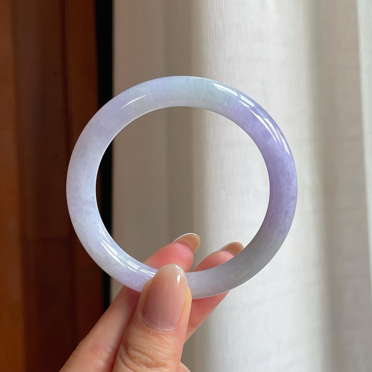 糯冰紫罗兰翡翠圆条手镯（52.2mm)（yc374794）