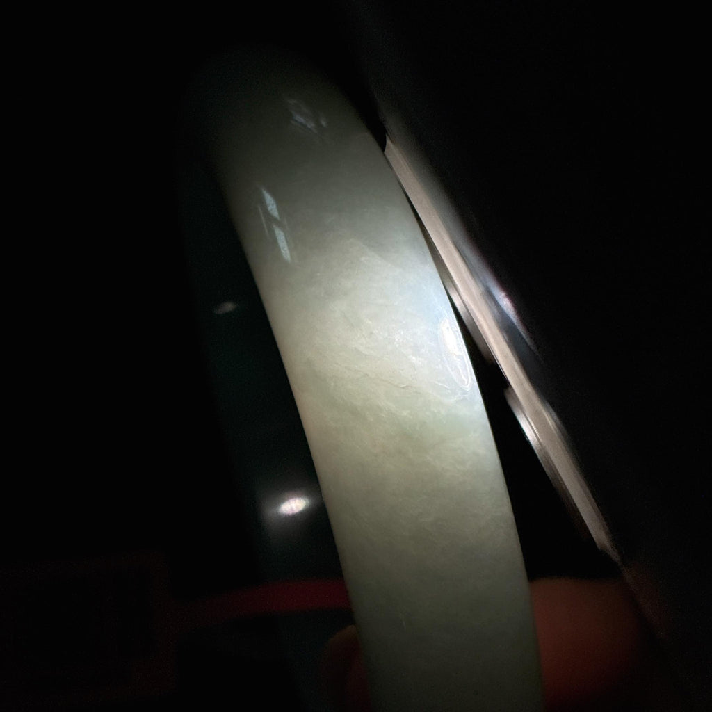 糯冰飘花翡翠平安镯 56圈天然缅甸A货翡翠（yc440004）