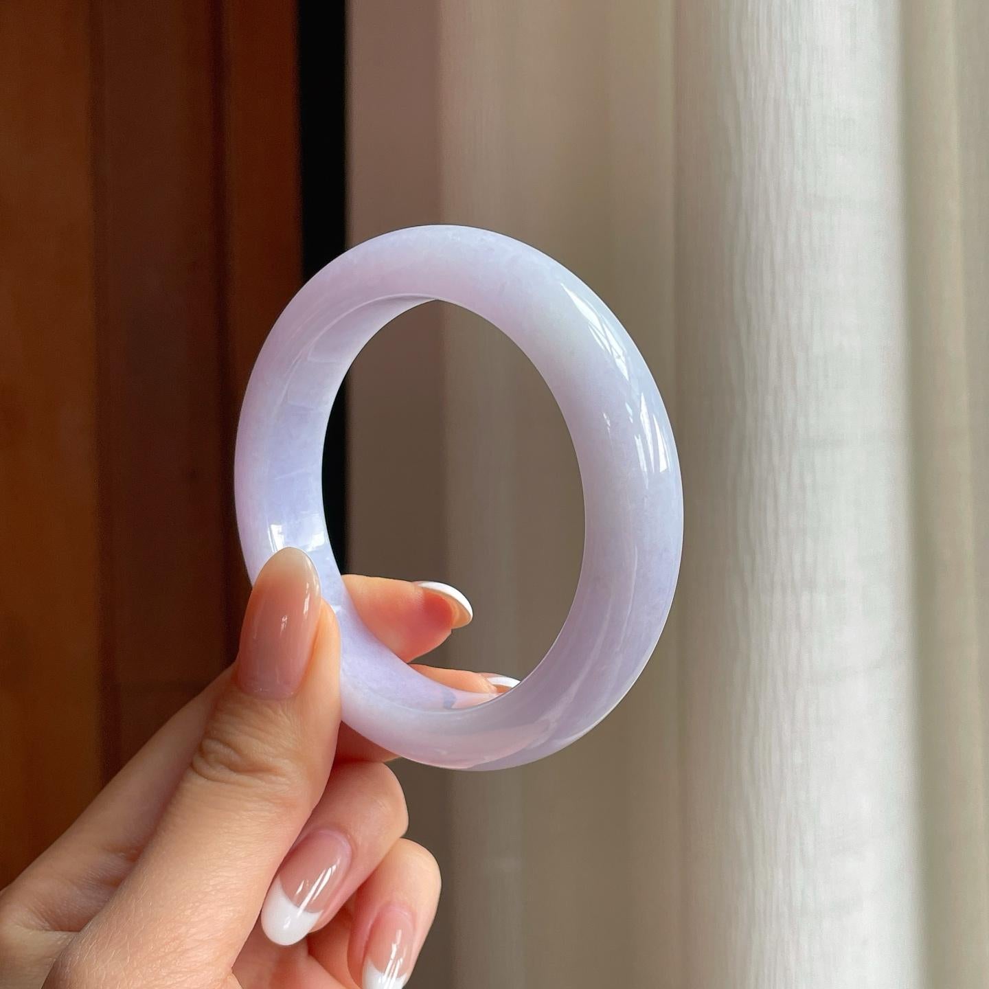 糯冰紫罗兰翡翠平安镯（53.8mm)（yc381220）