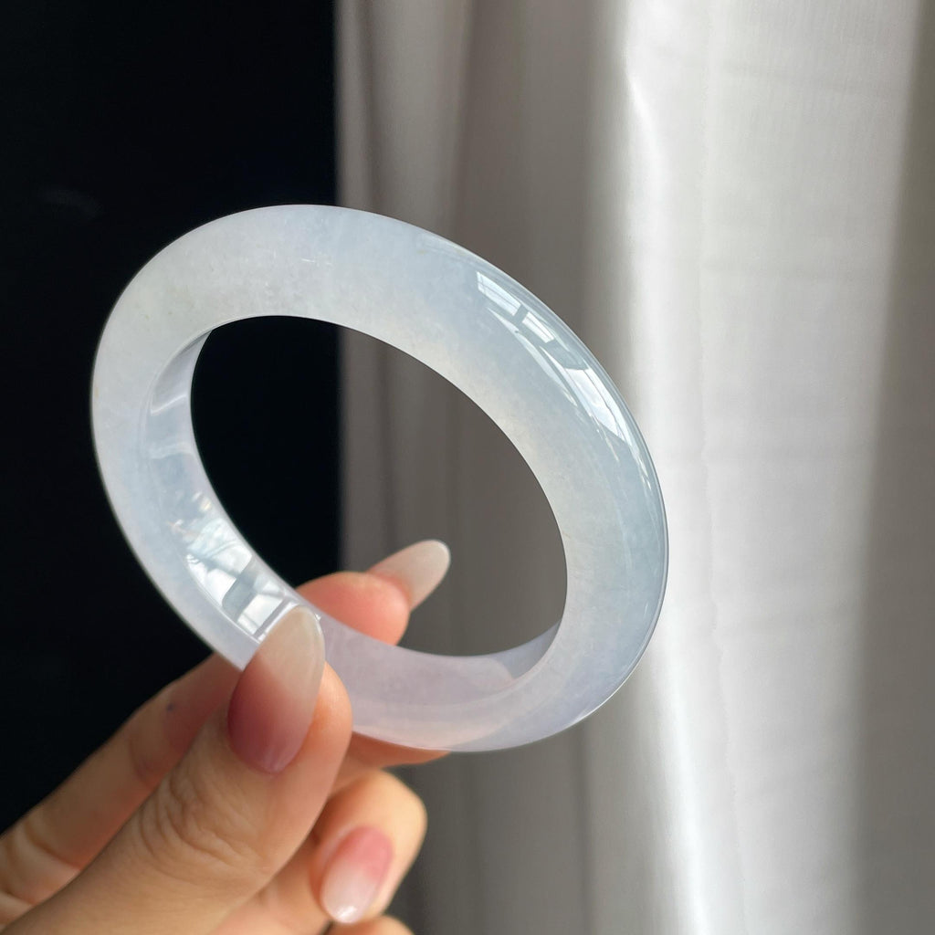 冰种淡春底翡翠平安镯（53mm）（yc293406）