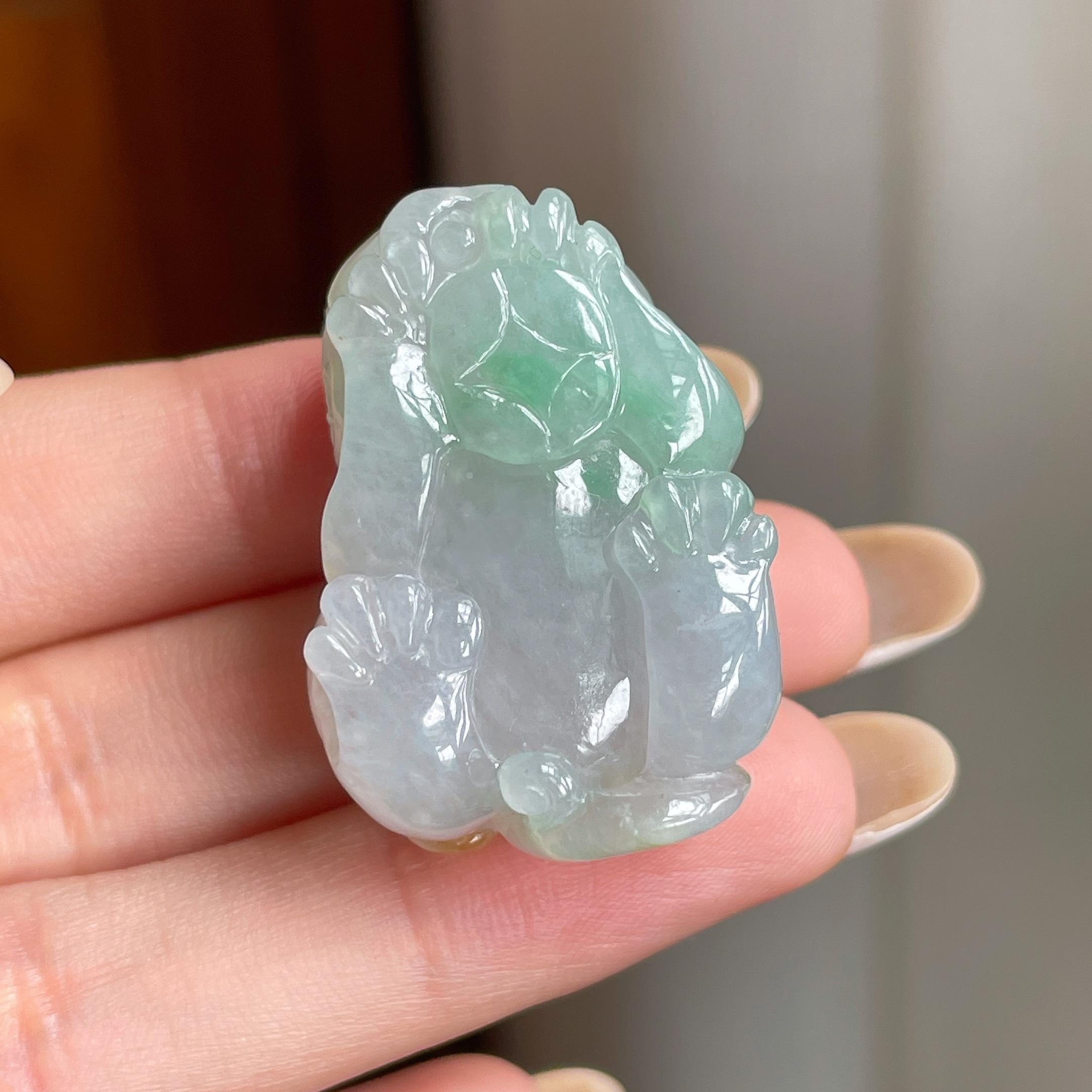 糯冰黄加绿翡翠貔貅（yc406443）