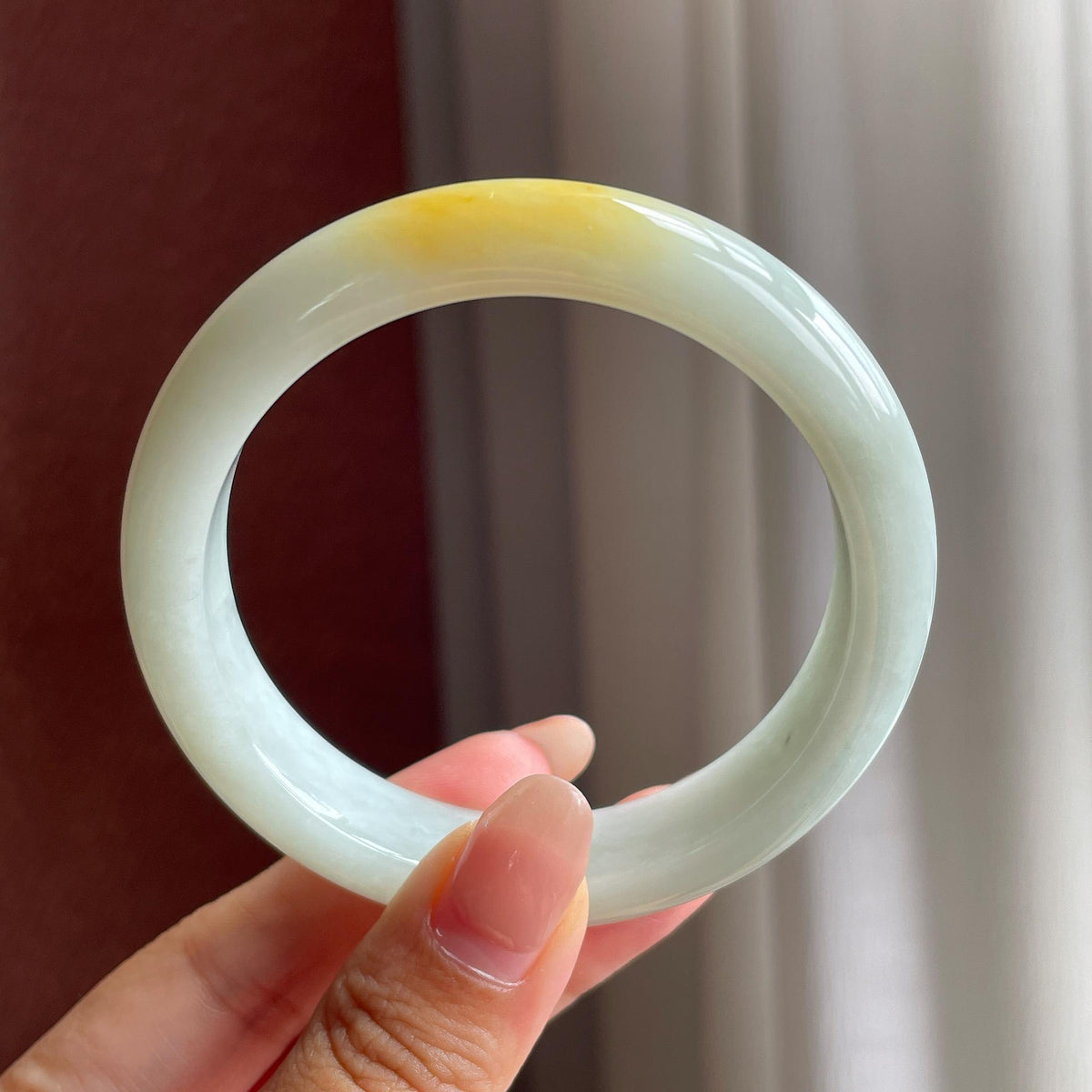 细糯冰黄翡正圈平安镯 53圈（yc708314）