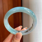 冰种蓝晴翡翠平安镯（54.6mm)（yc373450）