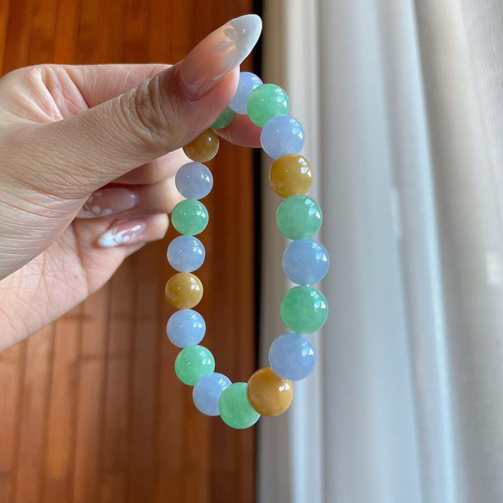 糯冰种多宝翡翠珠串手串（yc266570）