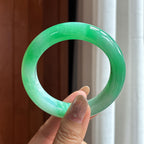 Vòng tay bình an ngọc phỉ thúy băng lạp mang màu, vòng tay bình an chính khuyên, size 55, ngọc phỉ thúy tự nhiên loại A Myanmar (yc451494)