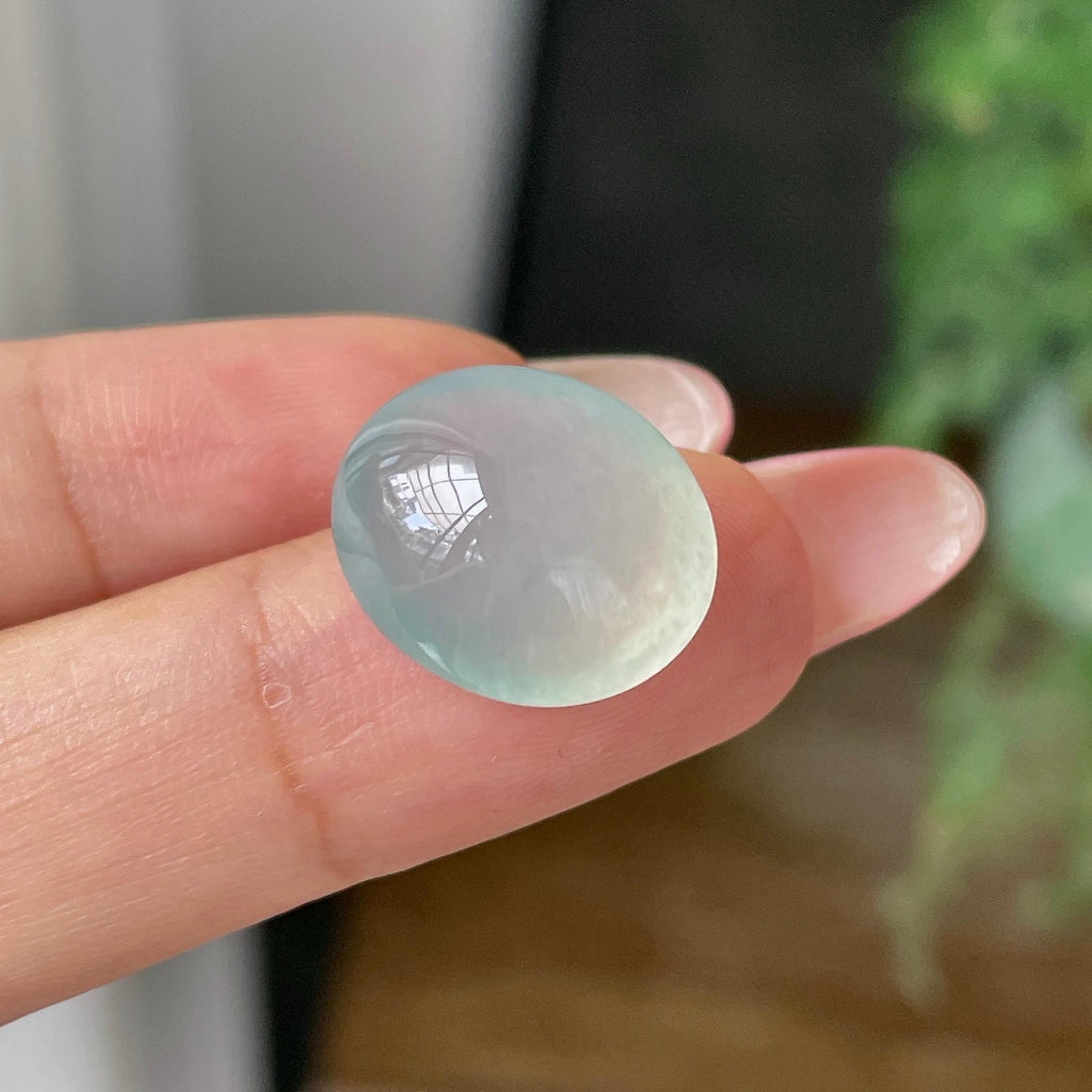 冰种晴水蛋面裸石        天然缅甸A货翡翠（yc429697）