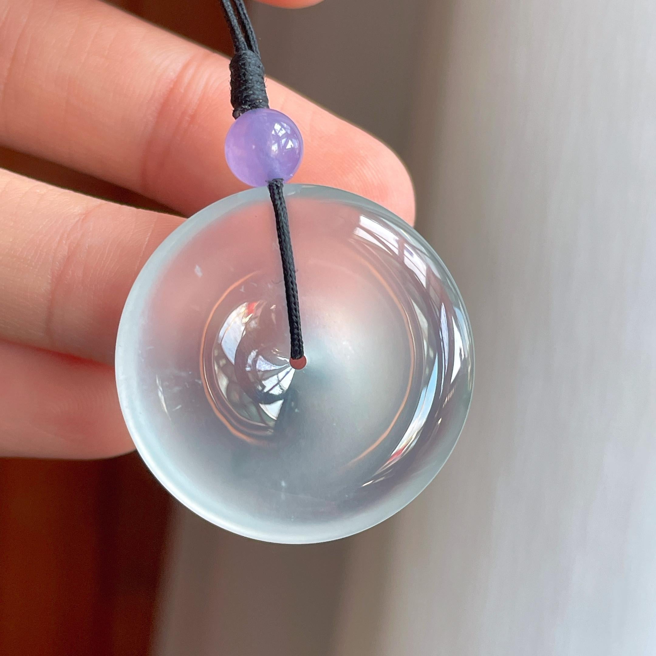 玻璃种无色翡翠平安扣（yc344453）