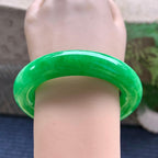 细糯种满绿圆条手镯（55.6mm）（yc233905）