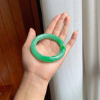 糯种满色圆条翡翠手镯（54mm）（yc238191）