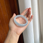 冰种带黄翡翡翠平安镯（55.5mm）（yc221947）