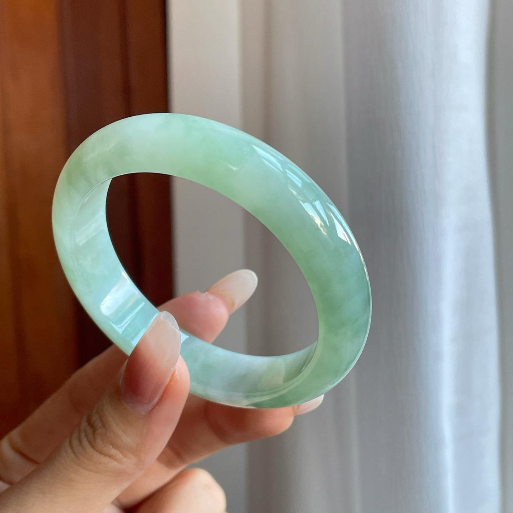 糯冰晴底翡翠平安镯（55.5mm）（yc274435）