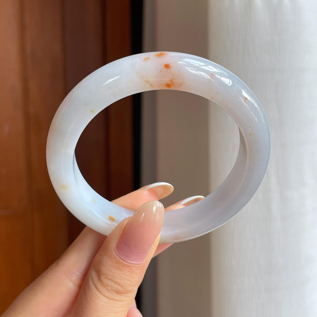 糯冰黄翡特色翡翠平安镯（54.4mm)（yc412140）