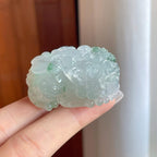 糯冰带飘花翡翠貔貅（yc269025）