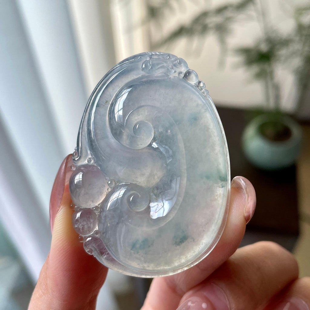 糯冰种飘花如意挂件（yc305718）