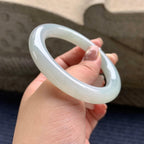 细糯种淡晴底圆条手镯 56圈口 天然缅甸A货翡翠（yc345057）