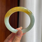 糯冰黄翡翡翠圆条手镯(56mm)（yc424297）