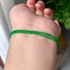 18K金钻镶糯冰种满绿小米珠链/手链（两用款）（yc252061）