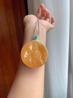 18k金镶冰种黄翡翡翠观音（yc248491）