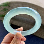 冰种淡蓝底圆条手镯（58.5mm）（yc249474）