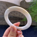 小圈口 糯种黄翡圆条手镯 53.2圈口 天然缅甸A货翡翠（yc347569）