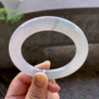 糯冰种飘花圆条手镯（56.7mm）（yc213132）