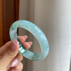 糯冰飘花翡翠平安镯（57.8mm）（yc284963）