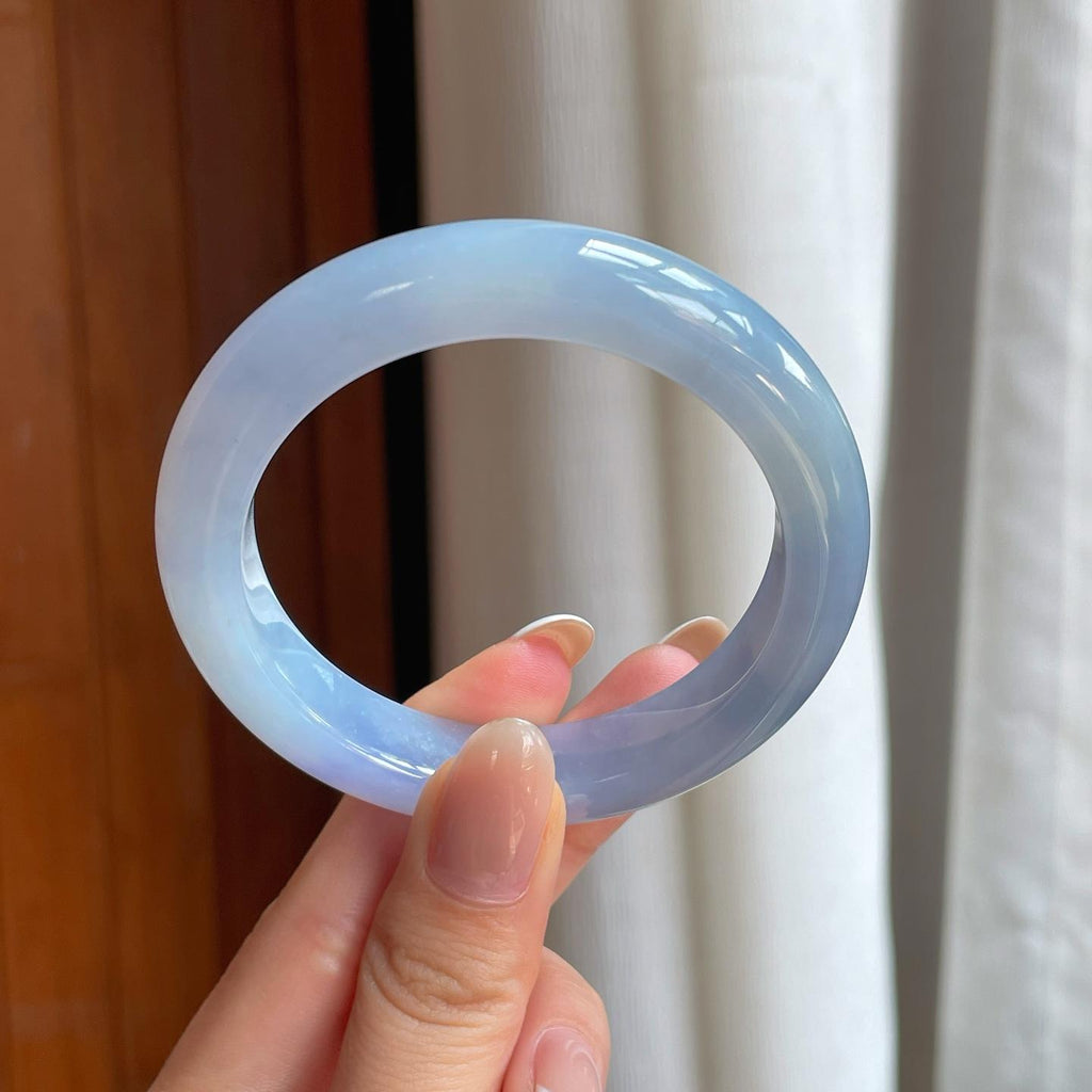 糯冰紫罗兰翡翠平安镯（53.4mm)（yc389514）