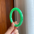 冰种果绿翡翠圆条手镯（53.6mm)（yc373969）