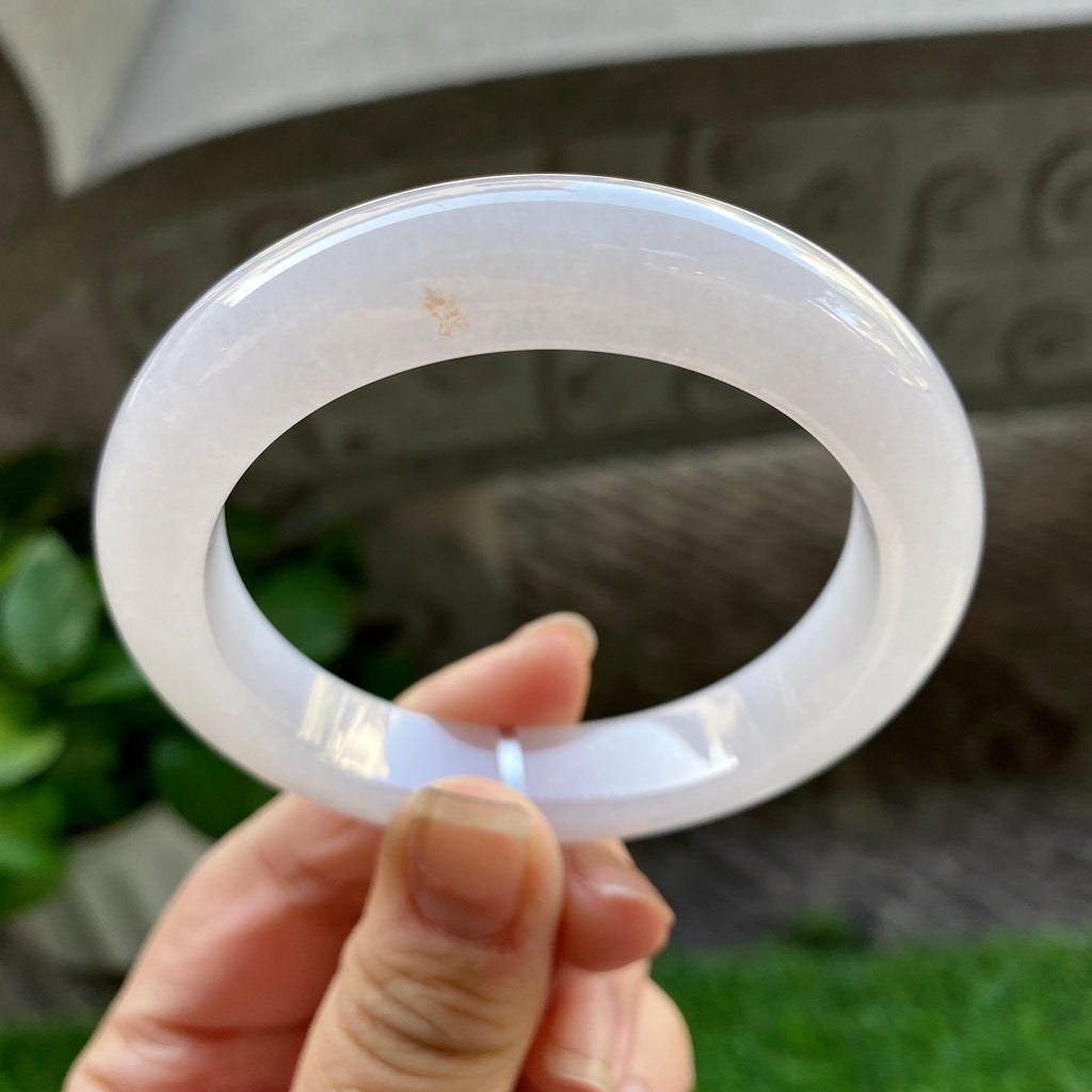 糯冰种洒金平安镯（55.7mm）（yc304772）