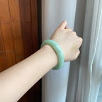 糯冰晴底翡翠平安镯（58.2mm）（yc282588）