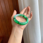 糯冰带色翡翠特色平安镯（58mm）（yc312987）