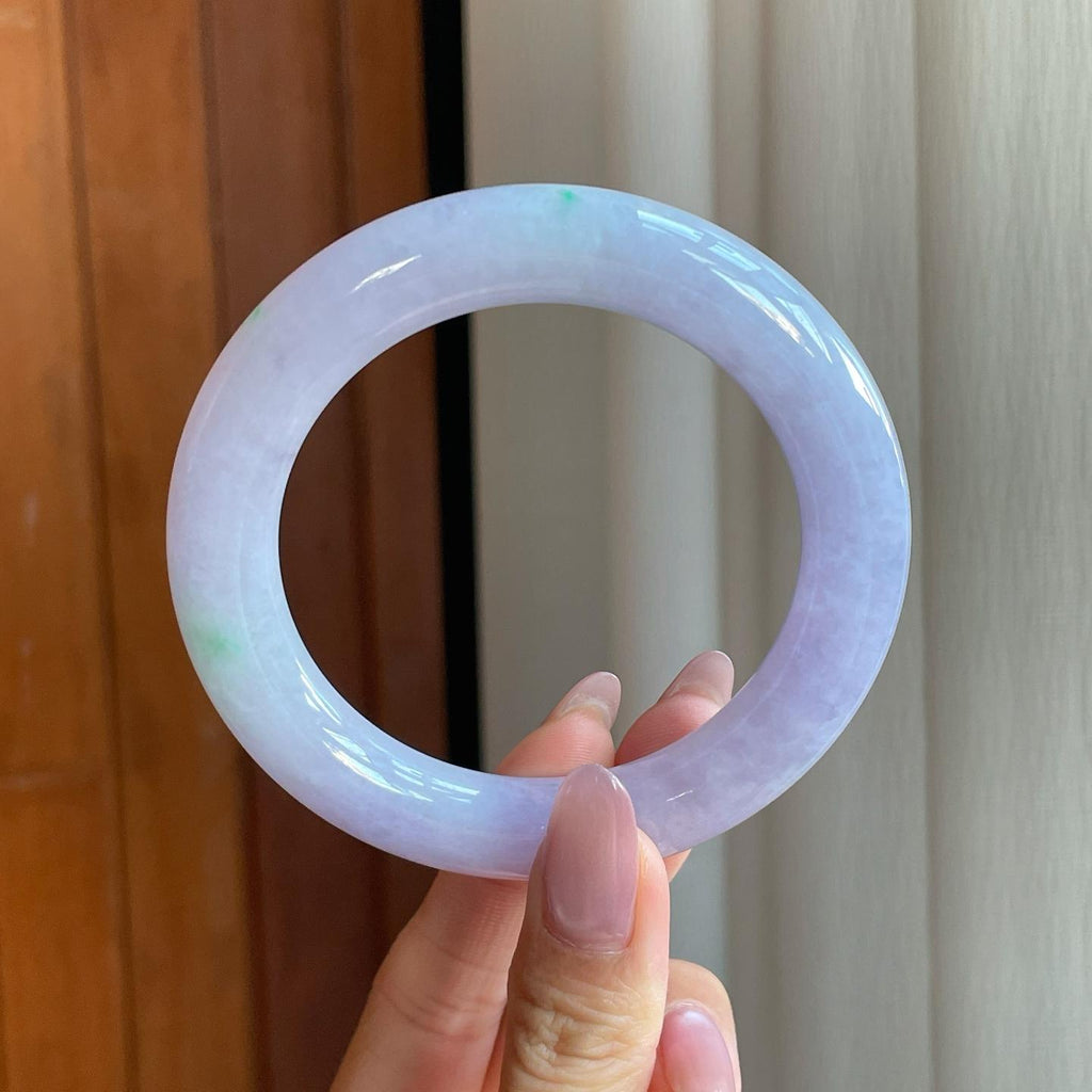 糯冰椿彩翡翠圆条手镯（58.8mm）（yc287080）