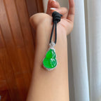 18k金钻镶冰种满绿翡翠葫芦（yc258423）