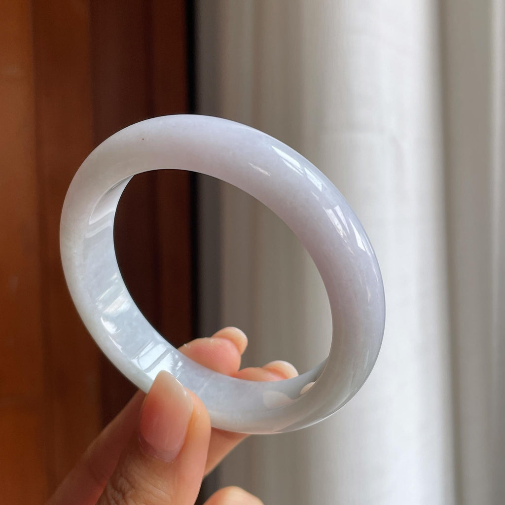 糯冰淡春底翡翠平安镯(54.7mm)（yc400241）