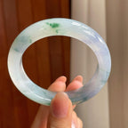 冰种飘花翡翠平安镯（53.8mm)（yc363436）
