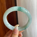 糯冰种飘蓝花翡翠平安镯（55.7mm）（yc220240）