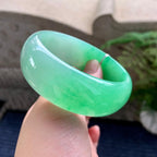 细糯种翠绿宽版轮胎手镯（58.2mm）（yc226147）