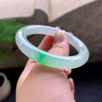 糯冰种飘阳绿圆条手镯（52.5mm）（yc195916）