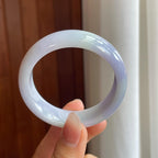 糯冰种紫罗兰翡翠平安镯（51mm）（yc314122）