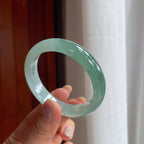冰种半山半水翡翠平安镯（52.5mm）（yc423118）