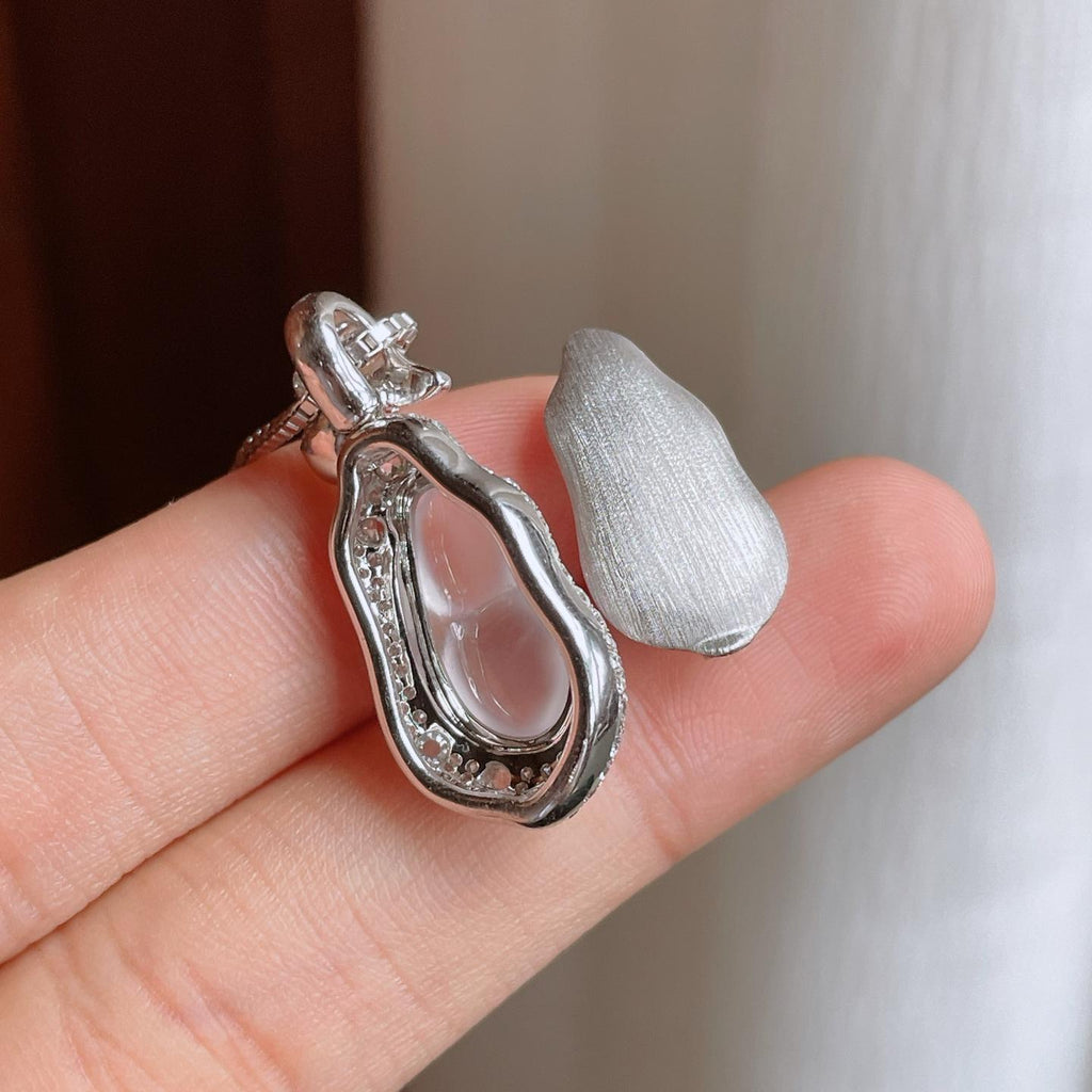 18k真金真钻镶玻璃种无色翡翠葫芦（yc247661）