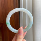 糯冰飘花翡翠圆条手镯（55mm)（yc323655）