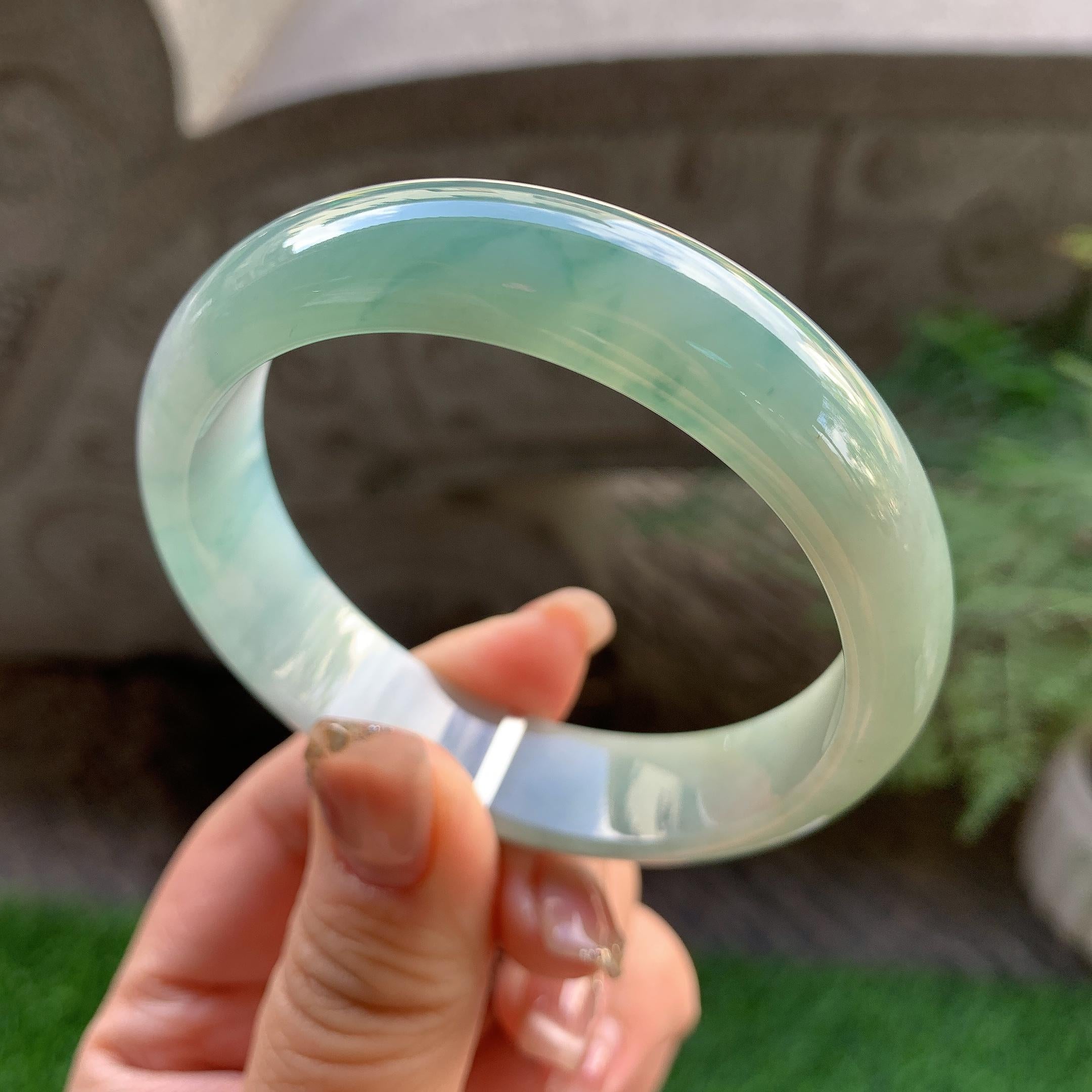 细糯种飘花平安镯（56.4mm）（yc293325）