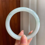 糯冰飘花翡翠平安镯（60mm）（yc346538）