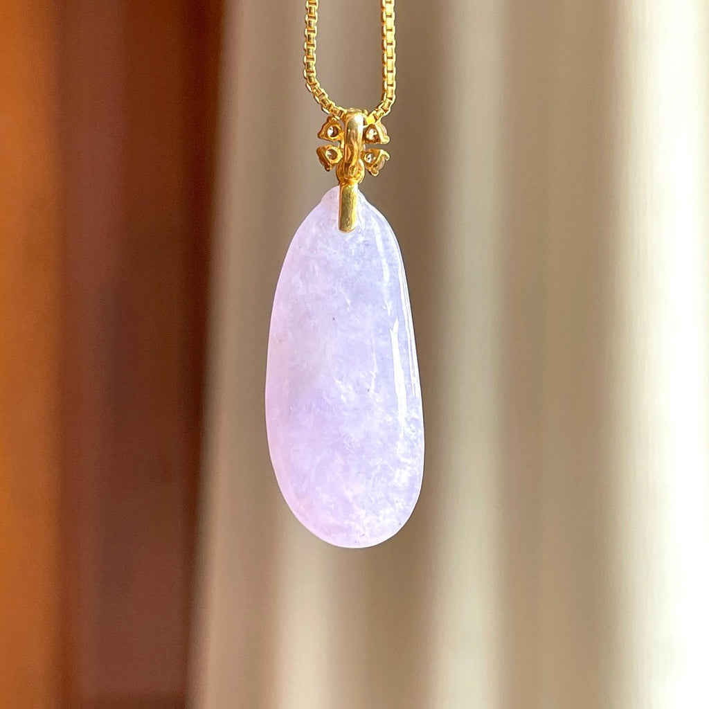 18k金扣头糯冰紫罗兰翡翠福瓜（yc356384）