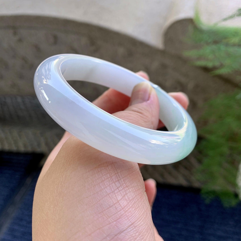 细糯种带底色飘花平安镯（56.3mm）（yc249439）