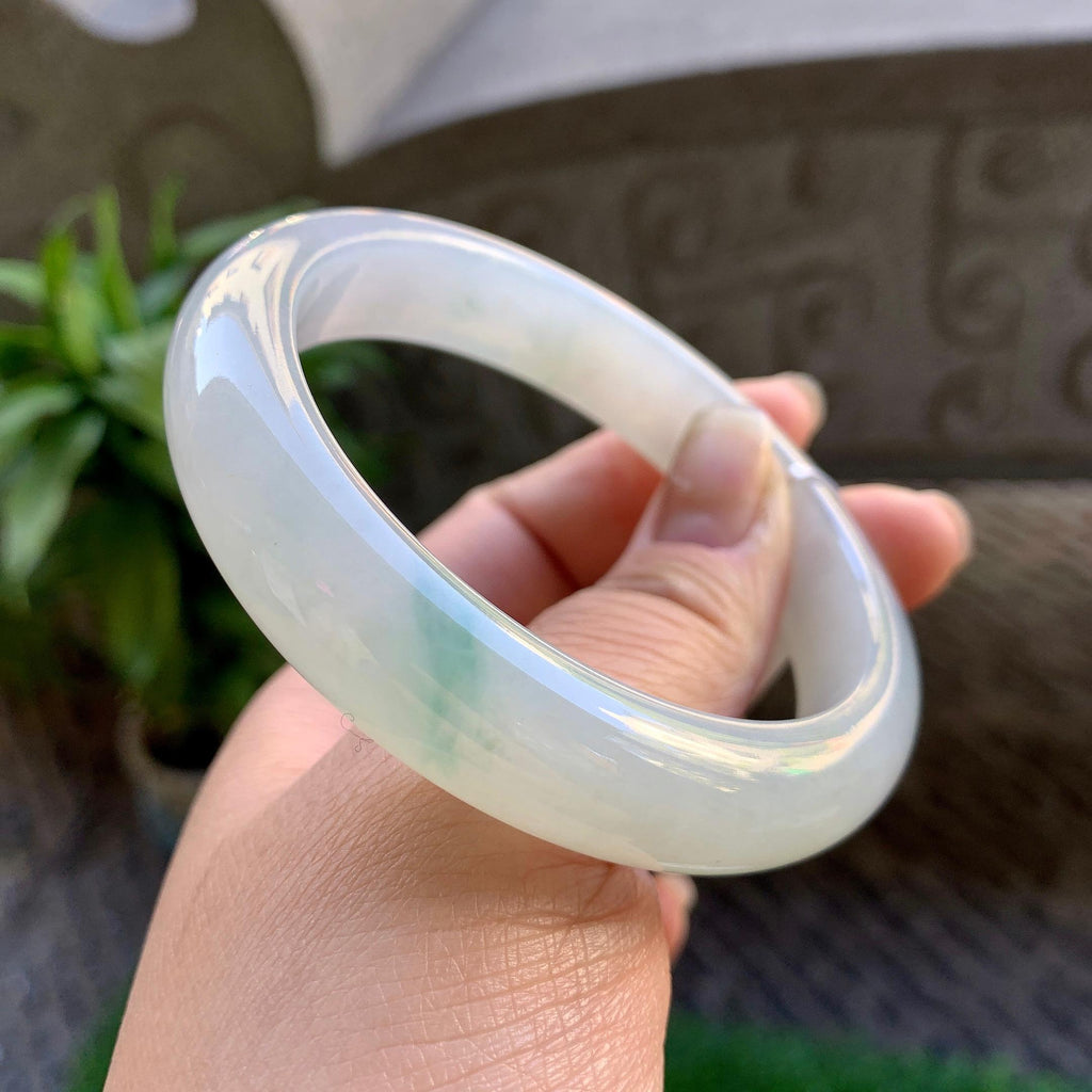 糯冰种飘花平安镯（59.8mm）（yc307332）