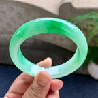 细糯种飘阳绿小宽版轮胎手镯（57.4mm）（yc233923）