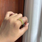 糯冰黄翡戒圈 天然缅甸A货翡翠（yc461113）