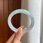 糯冰带底色翡翠平安镯（58.4mm)（yc415330）
